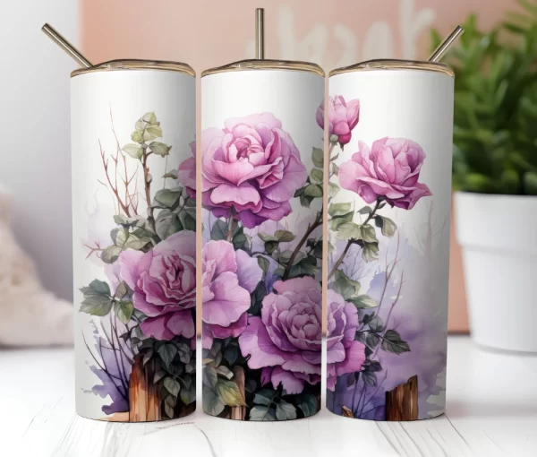 Personalised Tumbler - Floral design