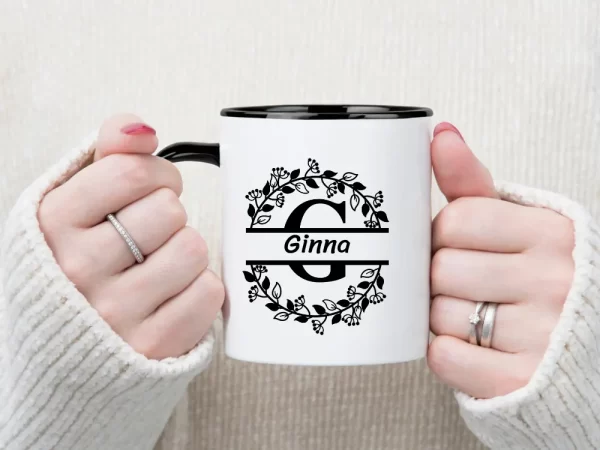 Personalised Initial Mug split monogram