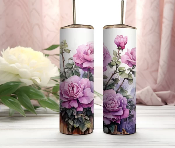 Personalised Tumbler - Floral design