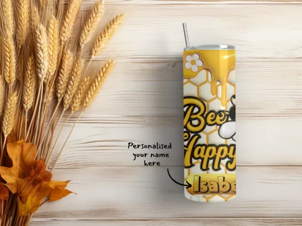 Personalised Tumbler - Bee Happy