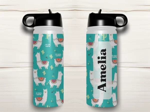 Personalised Kids Drink Bottle - No Drama Llama