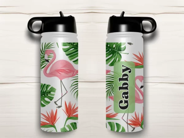 Personalised Kids Drink Bottle - Flamingo