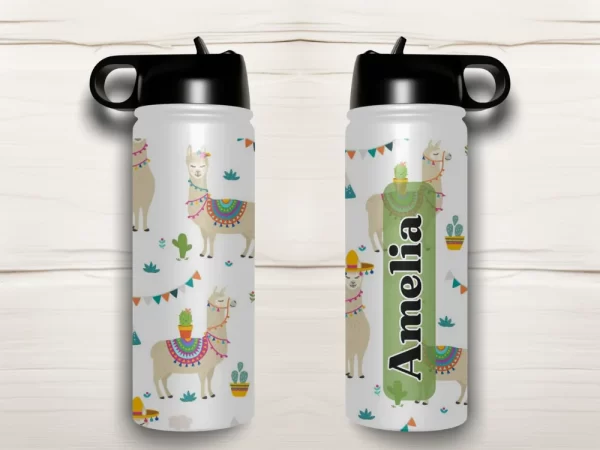 Personalised Kids Drink Bottle - Llama