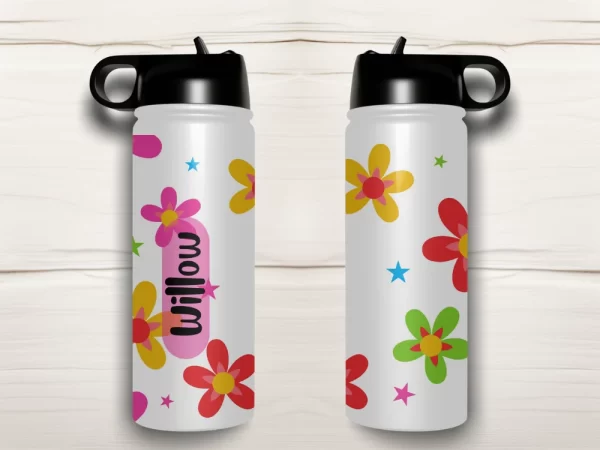 Personalised Kids Drink Bottle - Little Flowers