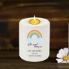 Personalised Memorial TeaLight Candle Holder Rainbow Baby