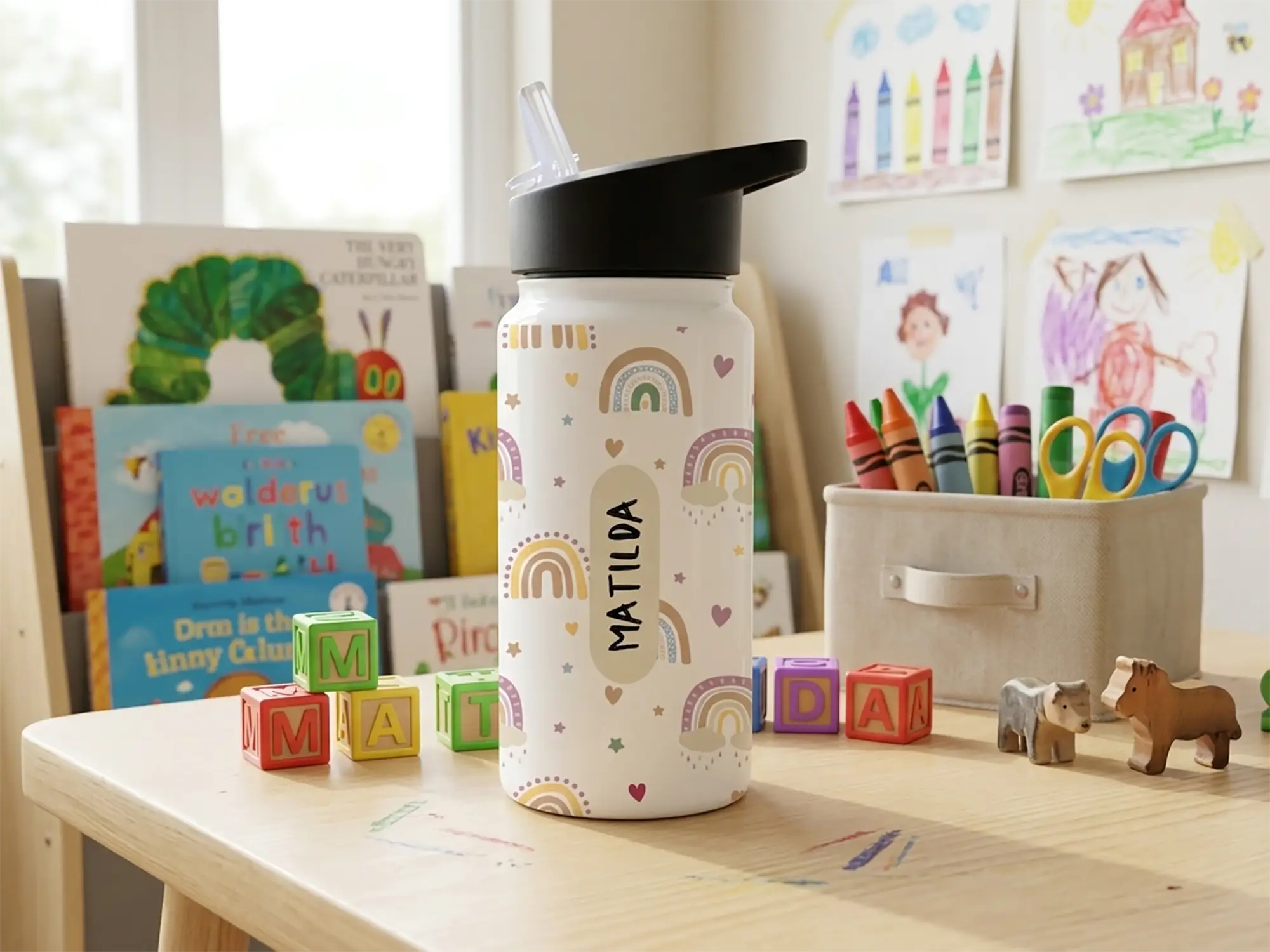 Personalised Kids Drink Bottle 14oz Fruits