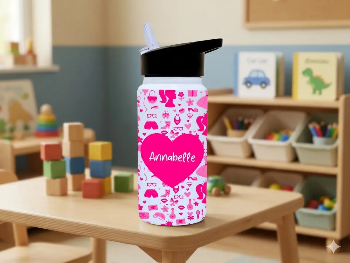 Personalised Kids Drink Bottle 14oz - Barbie