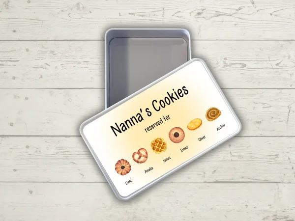 Personalised Tin Keepsake Box Nanna's Cookies