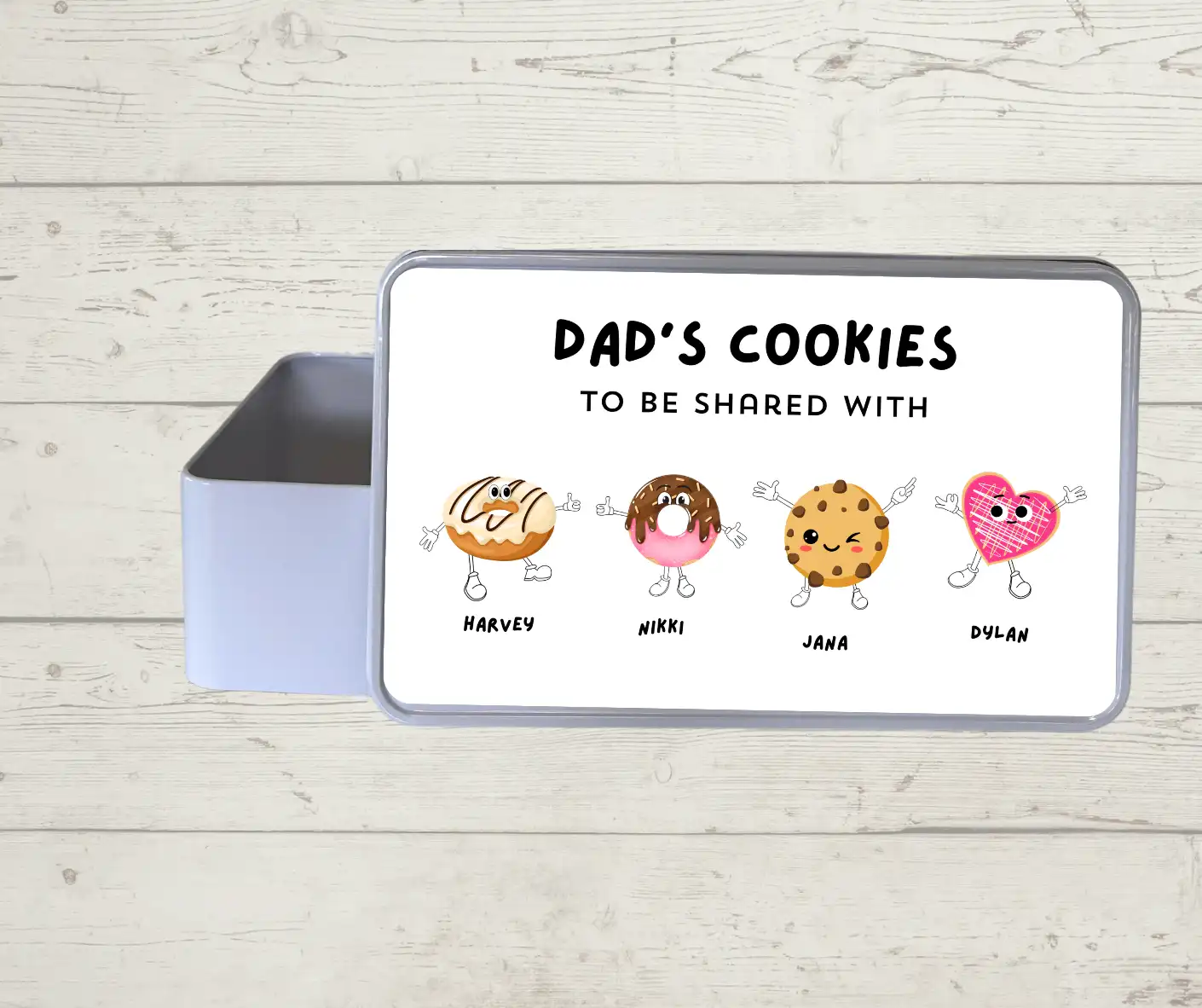 Personalised Tin Keepsake Box Dads Cookies
