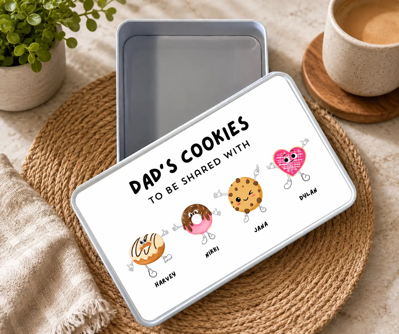 Personalised Tin Keepsake Box Dads Cookies