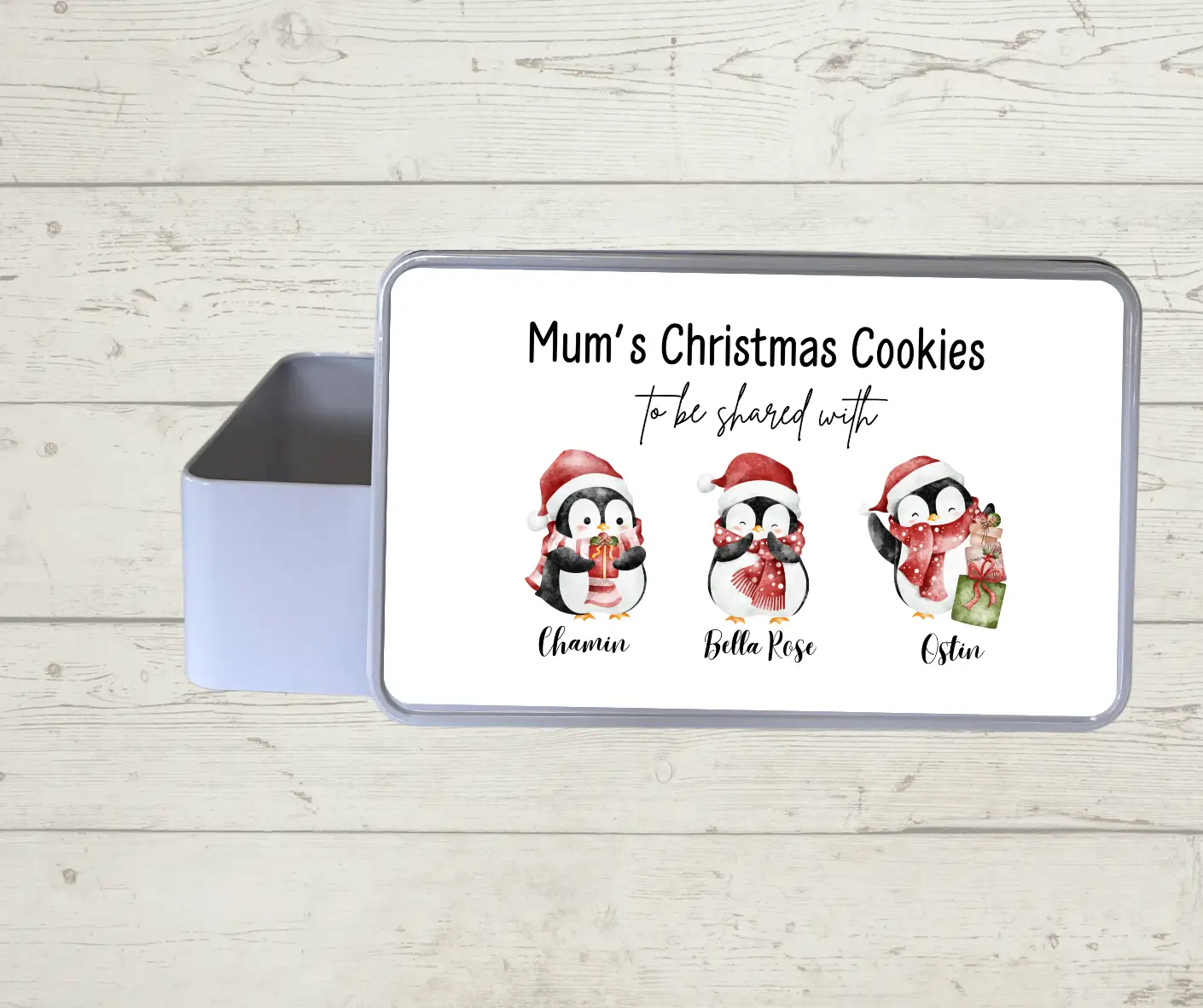 Personalised Christmas Cookie Tin Christmas Treats